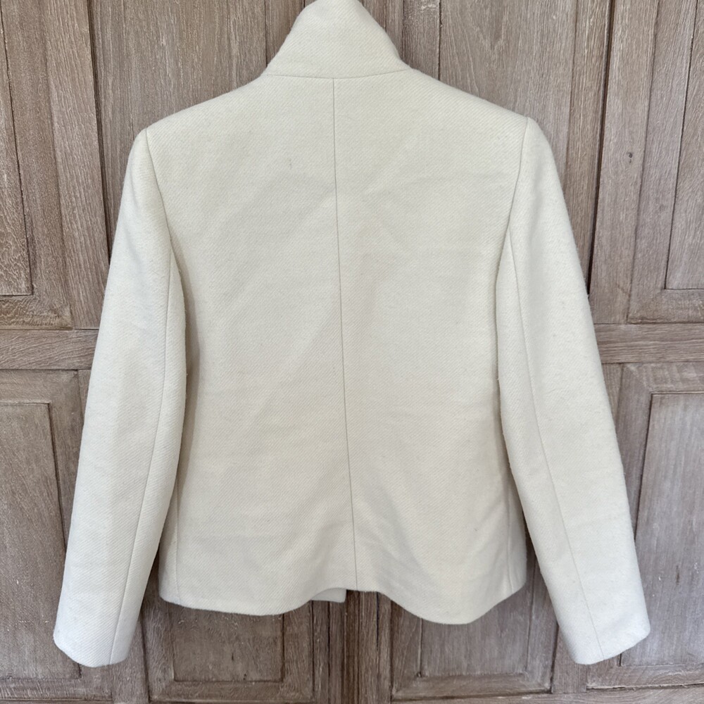 Sandro Ferrone Italian Ivory Cream Peacoat Jacket Womens EU 42 Made Italy Size M - Picture 8 of 8